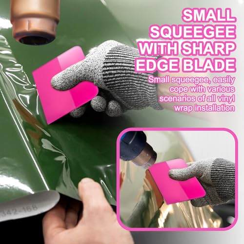 Lemecima 4 Pcs PPF Squeegee Soft Silicone Rubber Scraper, Anti Scratch TPU Coating Scraper for Car Vinyl Paint Protection Film Installation, Vinyl Wrap and Window Tint Windshield Glass Cleaning Kit, 4 Sizes - Image 4