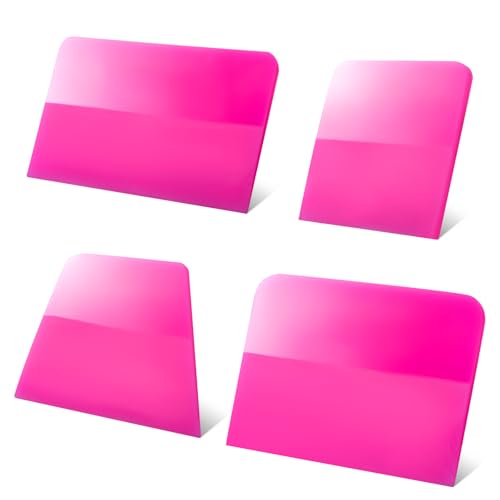 Lemecima 4 Pcs PPF Squeegee Soft Silicone Rubber Scraper, Anti Scratch TPU Coating Scraper for Car Vinyl Paint Protection Film Installation, Vinyl Wrap and Window Tint Windshield Glass Cleaning Kit, 4 Sizes - Image 1