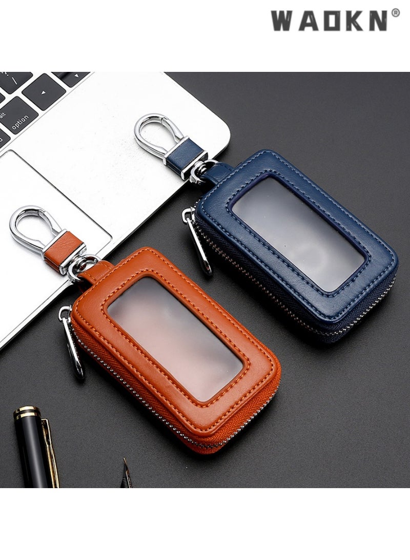 WAOKN Sleek Korean Style Large Capacity Key Waist Bag, Household Mini Car Key Bag, Stylish Portable Waist-hanging Key Storage Pouch（royal blue） - Image 4
