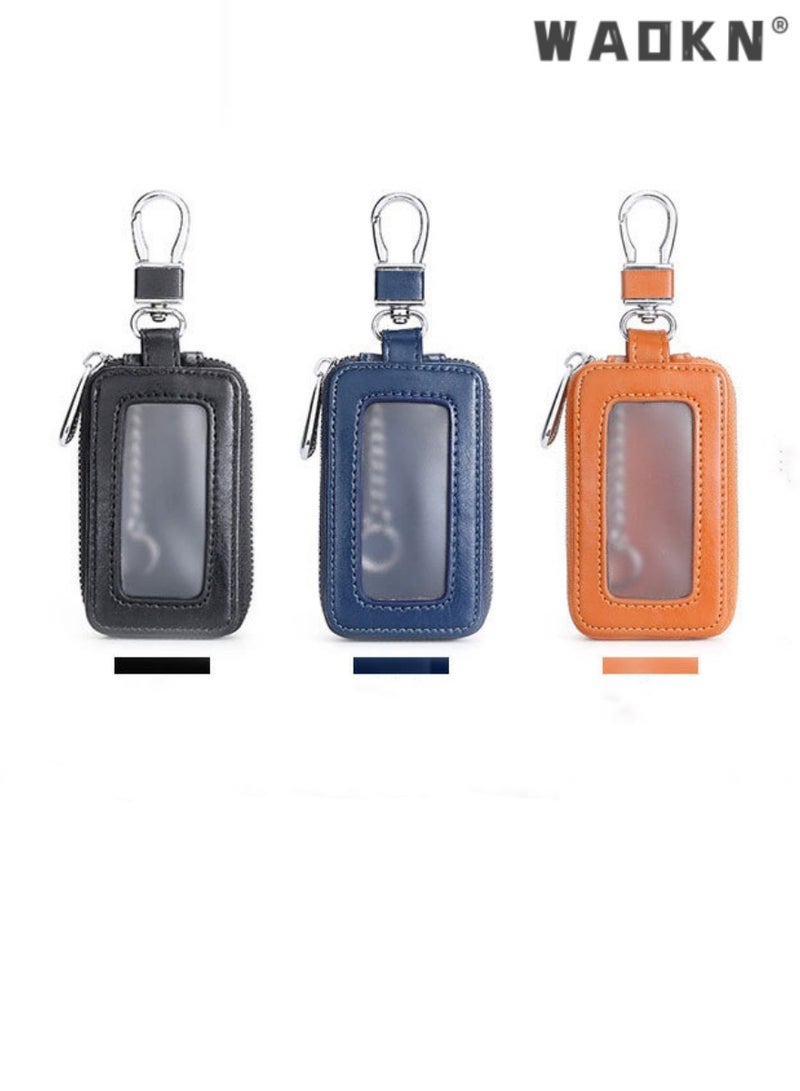 WAOKN Sleek Korean Style Large Capacity Key Waist Bag, Household Mini Car Key Bag, Stylish Portable Waist-hanging Key Storage Pouch（royal blue） - Image 5