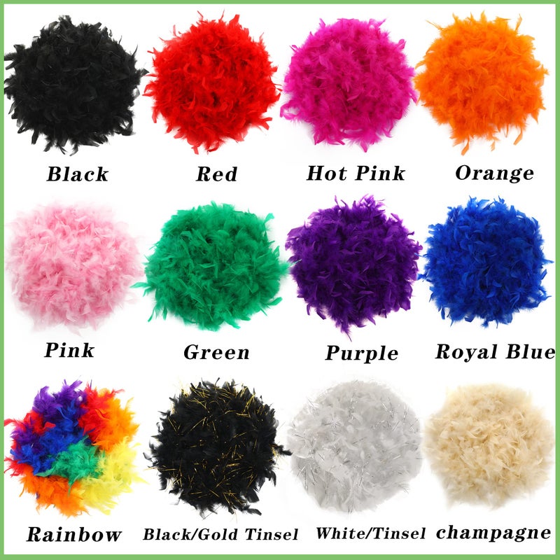 Larryhot 45g White Feather Boa - 2 Yards Turkey Boa Feathers for Party Bulk,Christmas,Wedding Centerpieces,Costume,Concert,Pet and Home Decoration(45g-White) - Image 5