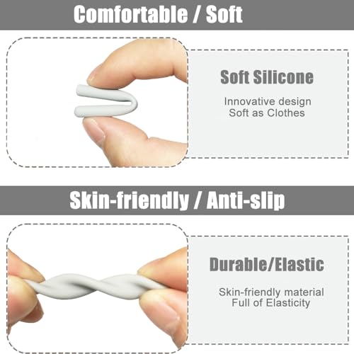 IYOOH 2 Pairs Silicone Glasses Ear Cushion, Eye Glasses Ear Grippers Anti Slip, Rubber Ear Pieces Non Slip, Soft Eyeglass Ear Cushions for Pain, Temple Sleeves Tips Ear Pads for Preventer (Black) - Image 3