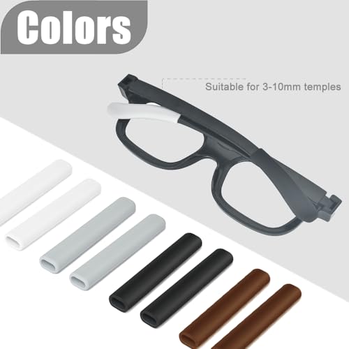 IYOOH 2 Pairs Silicone Glasses Ear Cushion, Eye Glasses Ear Grippers Anti Slip, Rubber Ear Pieces Non Slip, Soft Eyeglass Ear Cushions for Pain, Temple Sleeves Tips Ear Pads for Preventer (Black) - Image 5
