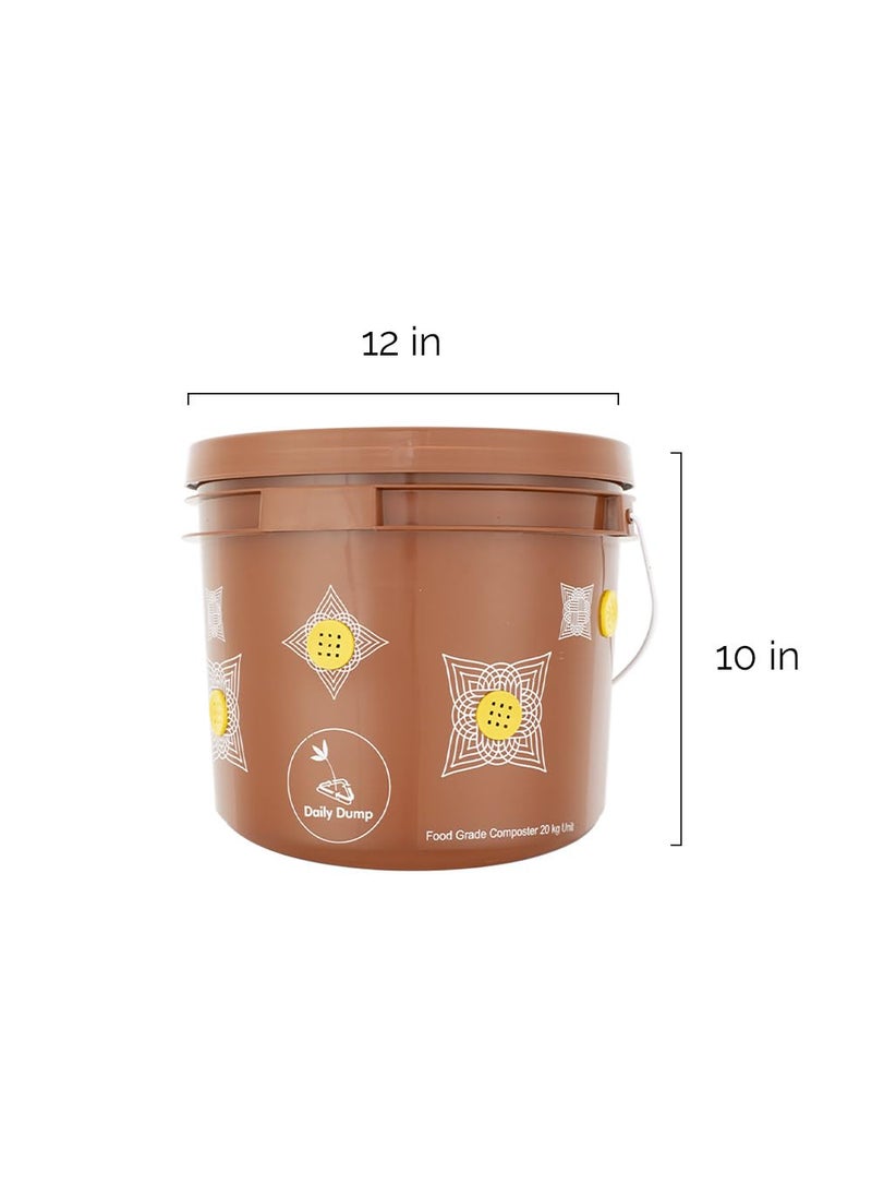 Daily Dump 5 Day Composting Test Kit 15 litres x 4 I Starter Kit I Easy Smell Free I for Converting All Kinds of Kitchen Food Waste Into Fertilizer Manure