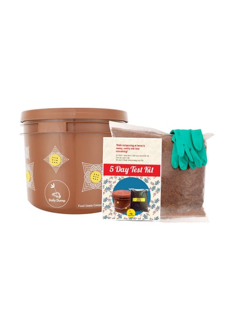 Daily Dump 5 Day Composting Test Kit 15 litres x 4 I Starter Kit I Easy Smell Free I for Converting All Kinds of Kitchen Food Waste Into Fertilizer Manure