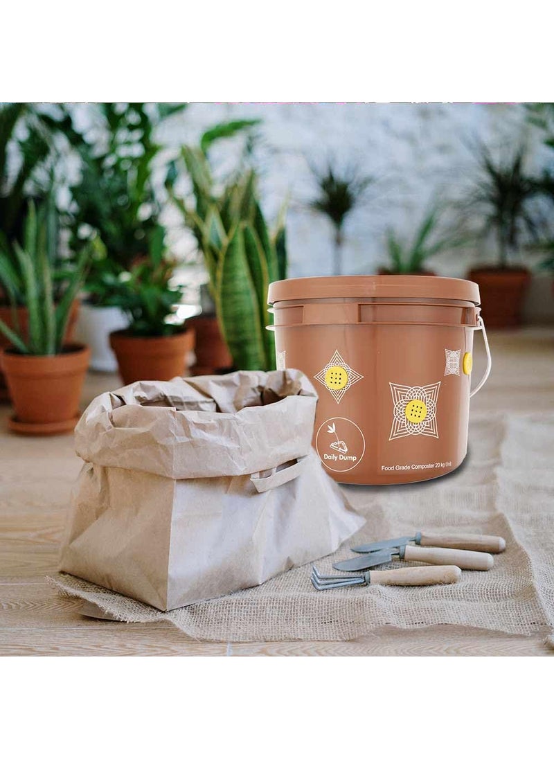 Daily Dump 5 Day Composting Test Kit 15 litres x 4 I Starter Kit I Easy Smell Free I for Converting All Kinds of Kitchen Food Waste Into Fertilizer Manure