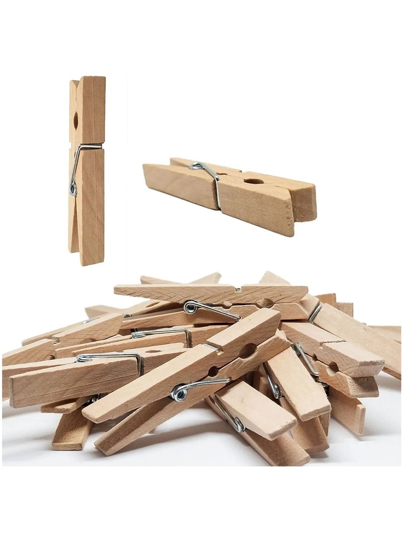 PAMEER - 20-Piece Wooden Clothespins Natural Bamboo Clothes Pegs Anti Rust and Moisture Resistant Wooden Craft Pins Durable Clothing Clips with Strong Grip Holders for Laundry Cloth Drying. - Image 1