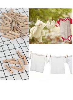 PAMEER 20-Piece Wooden Clothespins Natural Bamboo Clothes Pegs Anti Rust and Moisture Resistant Wooden Craft Pins Durable Clothing Clips with Strong Grip Holders for Laundry Cloth Drying.  - Image 4