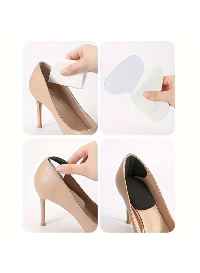 Pair Of Beige Heel Grips For Women Ergonomic Heel Cushion Pads With Breathable Fabric Non Slip Support For High Heels And Flats Half Size Adjusters For Comfort - Image 4
