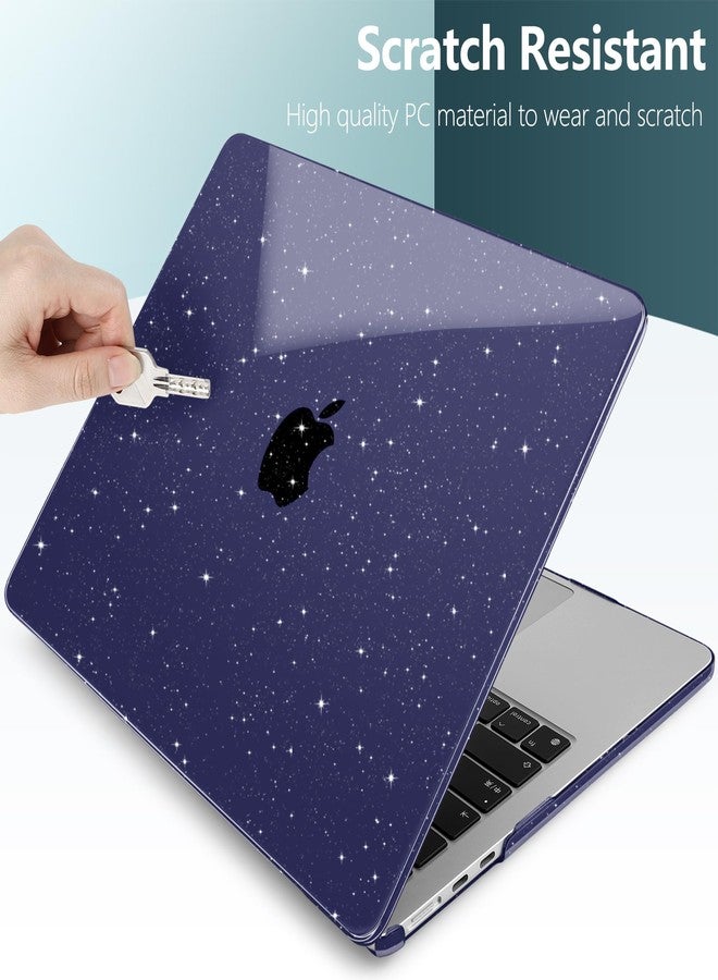 TWOLSKOO for M4 MacBook Air 13.6 inch Case 2025-2022 Release M4 A3240 M3 A3113 M2 A2681, Plastic Hard Shell & Trackpad Film & Keyboard Cover & Screen Film for MacBook Air 13.6", Star Space Blue - Image 4
