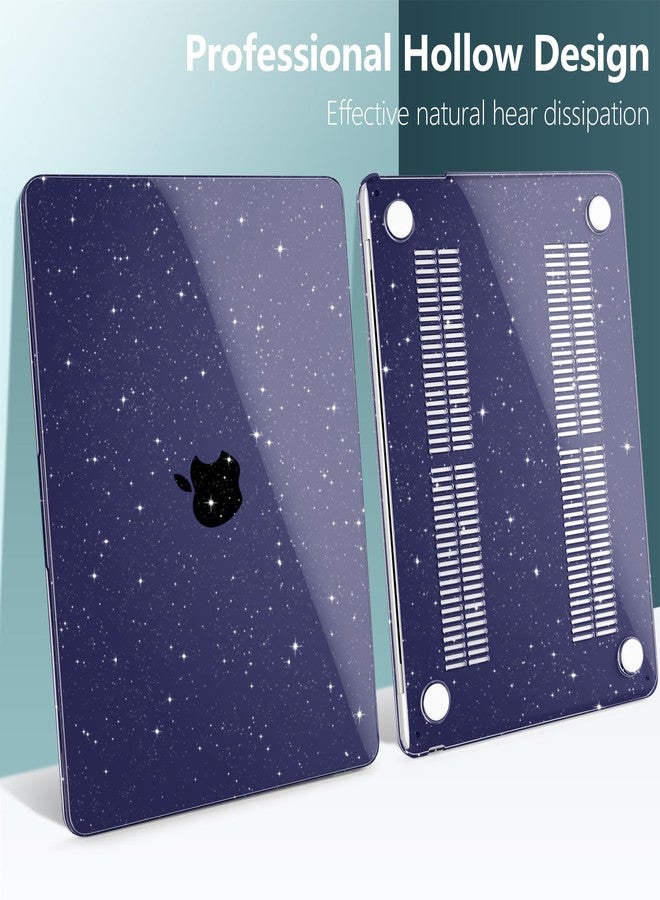 TWOLSKOO for M4 MacBook Air 13.6 inch Case 2025-2022 Release M4 A3240 M3 A3113 M2 A2681, Plastic Hard Shell & Trackpad Film & Keyboard Cover & Screen Film for MacBook Air 13.6", Star Space Blue - Image 5