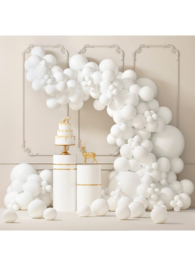 RUBFAC 87Pcs White Balloons Different Sizes 18 12 10 5 Inches For Garland Arch, Premium Party Latex Balloons For Birthday Party Wedding Anniversary Baby Shower Party Decoration - Image 1