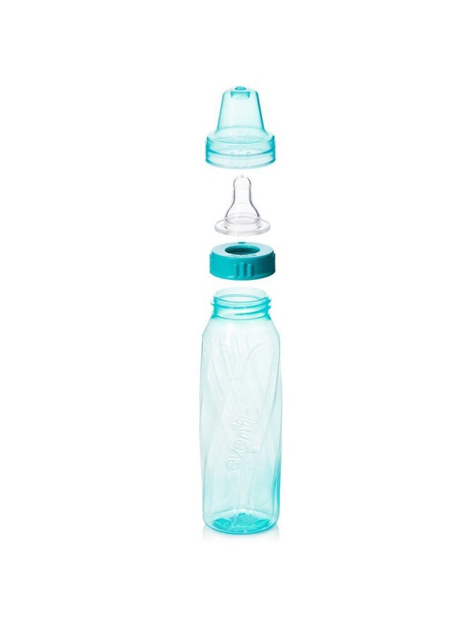 evenflo Feeding Classic Tinted Plastic Standard Neck Bottles for Baby, Infant and Newborn - Teal/Green/Blue, 8 Ounce (Pack of 12) - Image 3