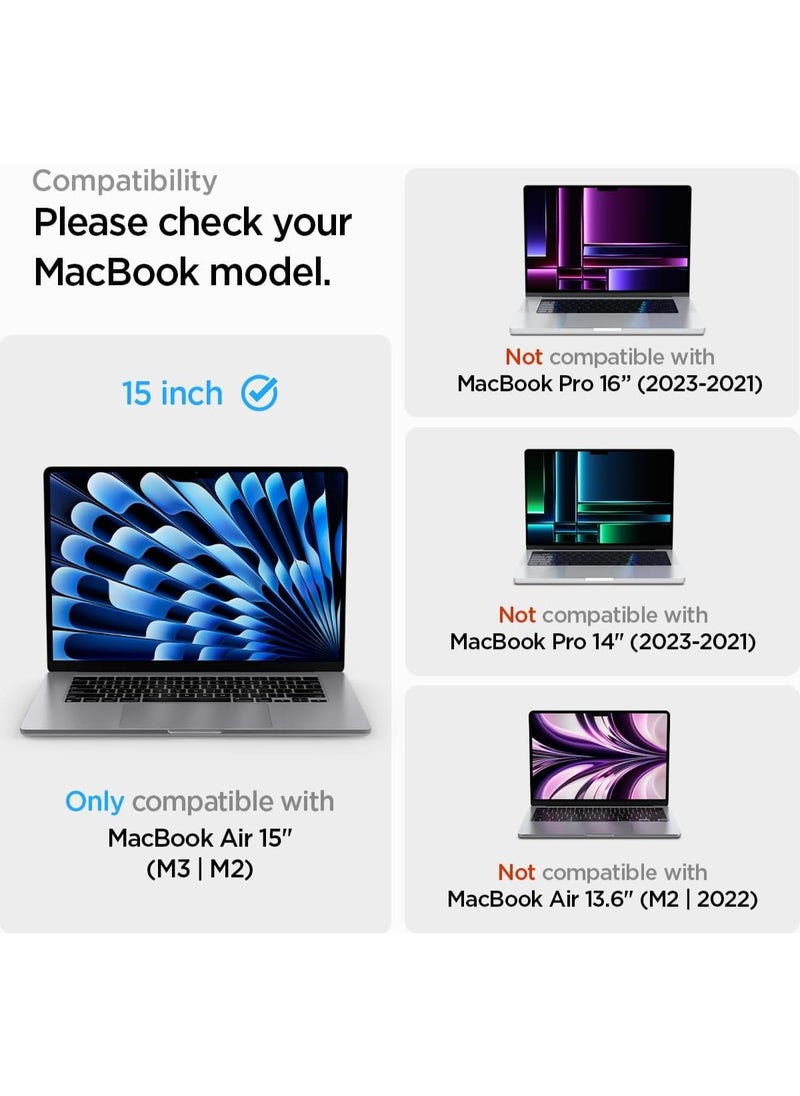 Spigen MacBook Air 15 inch Privacy Filter Screen Protector Film [SafeView] M4 (2025) / M3 (2024) / M2 (2023) [Snap on install / Removable]  - Image 2