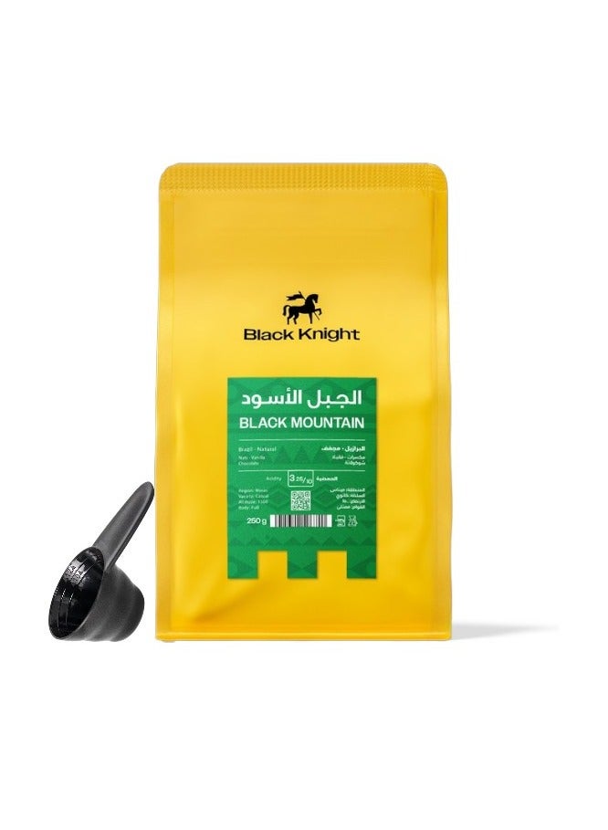 Black Knight Black Mountain Coffee - Brazil Coffee for Espresso and Filter Unground Roasted Coffee Beans for Specialty Coffee 250g  - Image 1