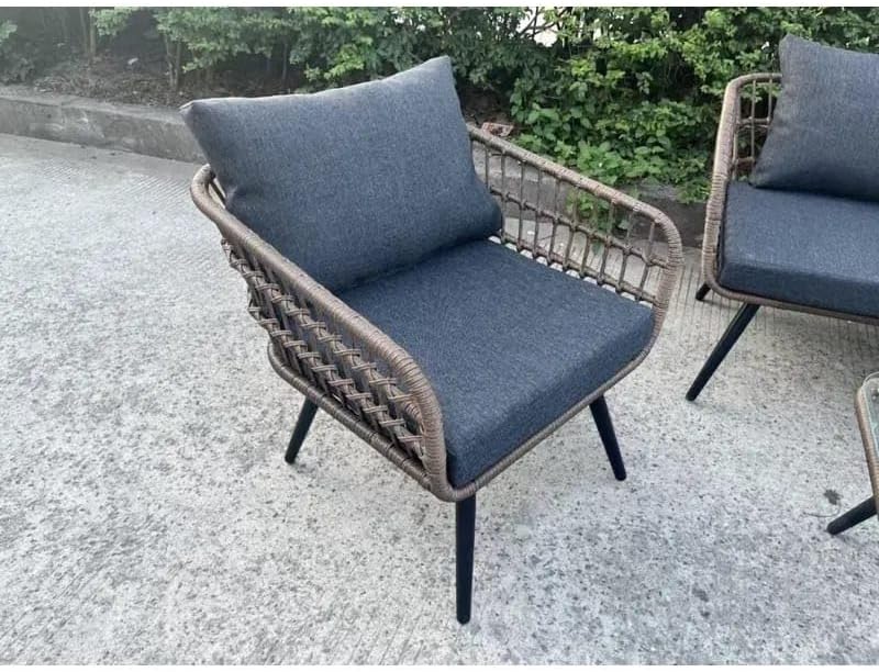 73Hours 4-Piece Outdoor Patio Furniture Set with Glass Top Table – Modern Rattan Coffee Set with Cushions – Weatherproof Wicker Sofa for Garden, Balcony, Terrace  Backyard - Image 3