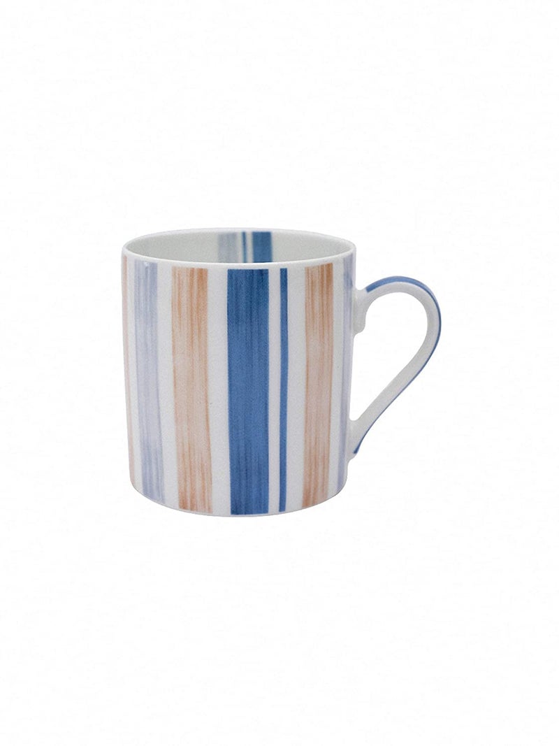 Goodhomes Fine Bone China Tea CupsCoffee Mugs with Stripes Print Set of 4 Cups Made in India - Image 3