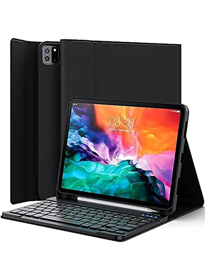 Aookay Arabic and English Keyboard Case for 10.2 inch iPad 2021 9th, 8th, 7th Gen, Air 3, Pro 10.5 Lightweight Smart Cover with Detachable Keyboard And Pencil Holder  - Image 1