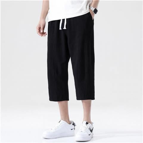 Mens Summer Lightweight Cotton Linen Shorts Khaki  - Image 3