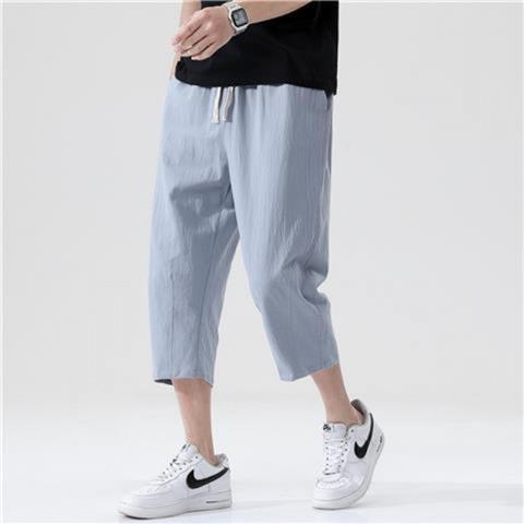 Mens Summer Lightweight Cotton Linen Shorts Khaki  - Image 2