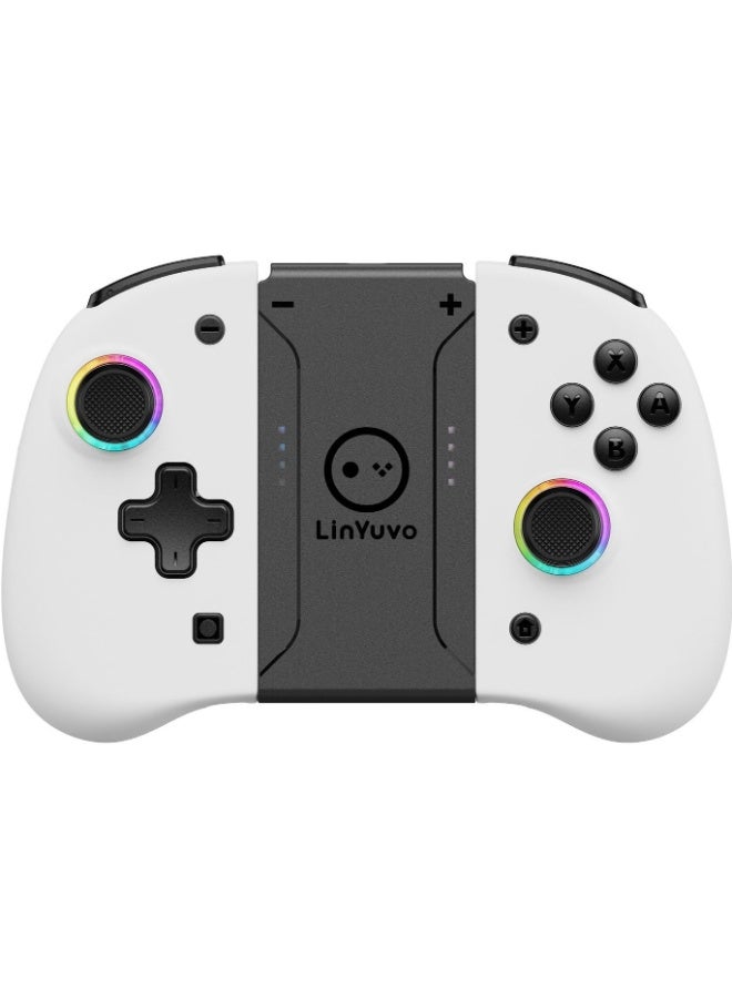 LinYuvo Classic Gamepad LinYuvo KS37B Wireless Joycon Controller for Switch, Switch Lite, Switch OLED with Colorful RGB Light, Metal Joystick, Six-Axis Gyroscope, Turbo Function, Adjustment Dual Vibration, Programmable Buttons, Programmable Mapping Function, Screenshot Function - Image 1