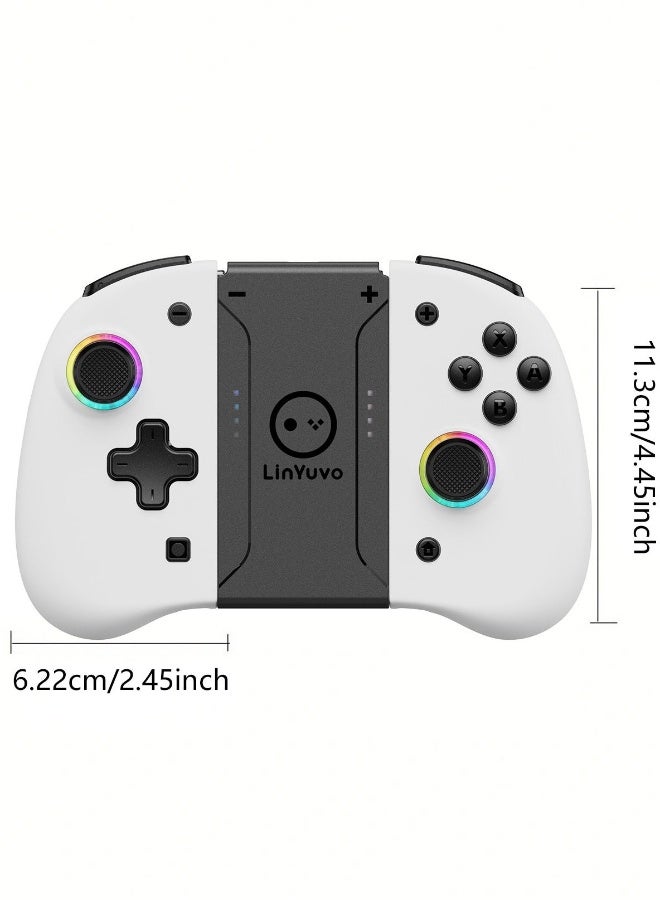 LinYuvo Classic Gamepad LinYuvo KS37B Wireless Joycon Controller for Switch, Switch Lite, Switch OLED with Colorful RGB Light, Metal Joystick, Six-Axis Gyroscope, Turbo Function, Adjustment Dual Vibration, Programmable Buttons, Programmable Mapping Function, Screenshot Function - Image 2