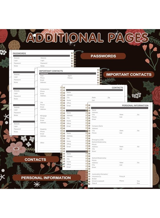 Artfan 2026-2031 Monthly Planner - 5 Year Planner/Calendar, 5 Year Calendar 2026-2031 Monthly Planners with Tabs, Jul. 2026 - Jun. 2031, 9" x 11", Twin-Wire Binding, Double-Side Pocket - Pinecone - Image 5