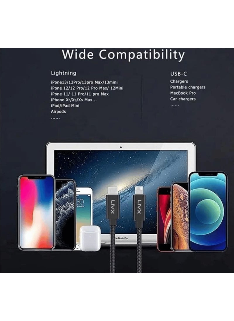 Livx - Speed ​​27W Type C To Lightning 3 Meter iPhone Ipad Fast Charging and Data Cable - Image 1