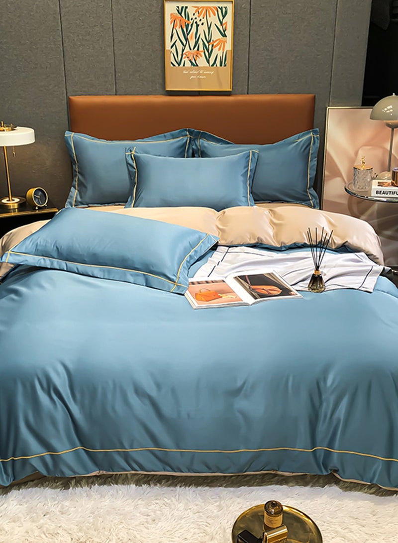 Sharpdo 4-Piece Silk Bedding Set, King Size Comforter Set, Warm in Winter and Cool in Summer Skin-Friendly Breathable Duvet Cover Set King Size - Image 1