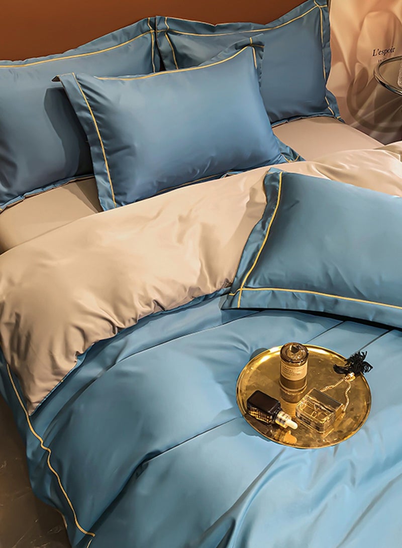 Sharpdo 4-Piece Silk Bedding Set, King Size Comforter Set, Warm in Winter and Cool in Summer Skin-Friendly Breathable Duvet Cover Set King Size - Image 2