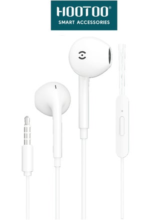 Wired earphone with Aux port  (Audio Jack) and built-in microphone with clear and pure sound, and control buttons. White - pzsku/Z8936C7D981D419E48B0EZ/45/_/1724743485/04c75c3a-ad9c-413c-9616-fc735237953f