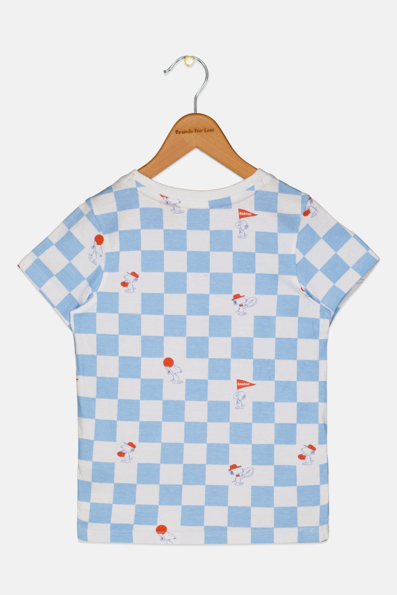 Hamleys x Peanuts Toddlers Boy Short Sleeve Checkered T-Shirt, Multicolor - Image 2