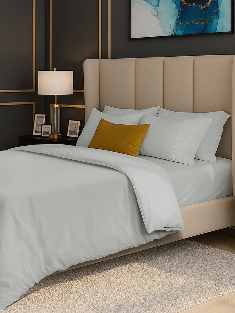 MULBERRY LIVING 100% Cotton Queen Duvet Cover - 250 TC  Width 240 x Length 220cms - Silver Grey - Image 3