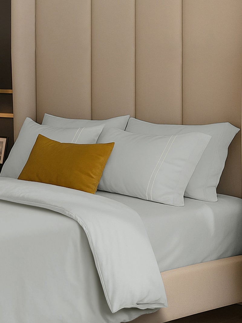 MULBERRY LIVING 100% Cotton Queen Duvet Cover - 250 TC  Width 240 x Length 220cms - Silver Grey - Image 4