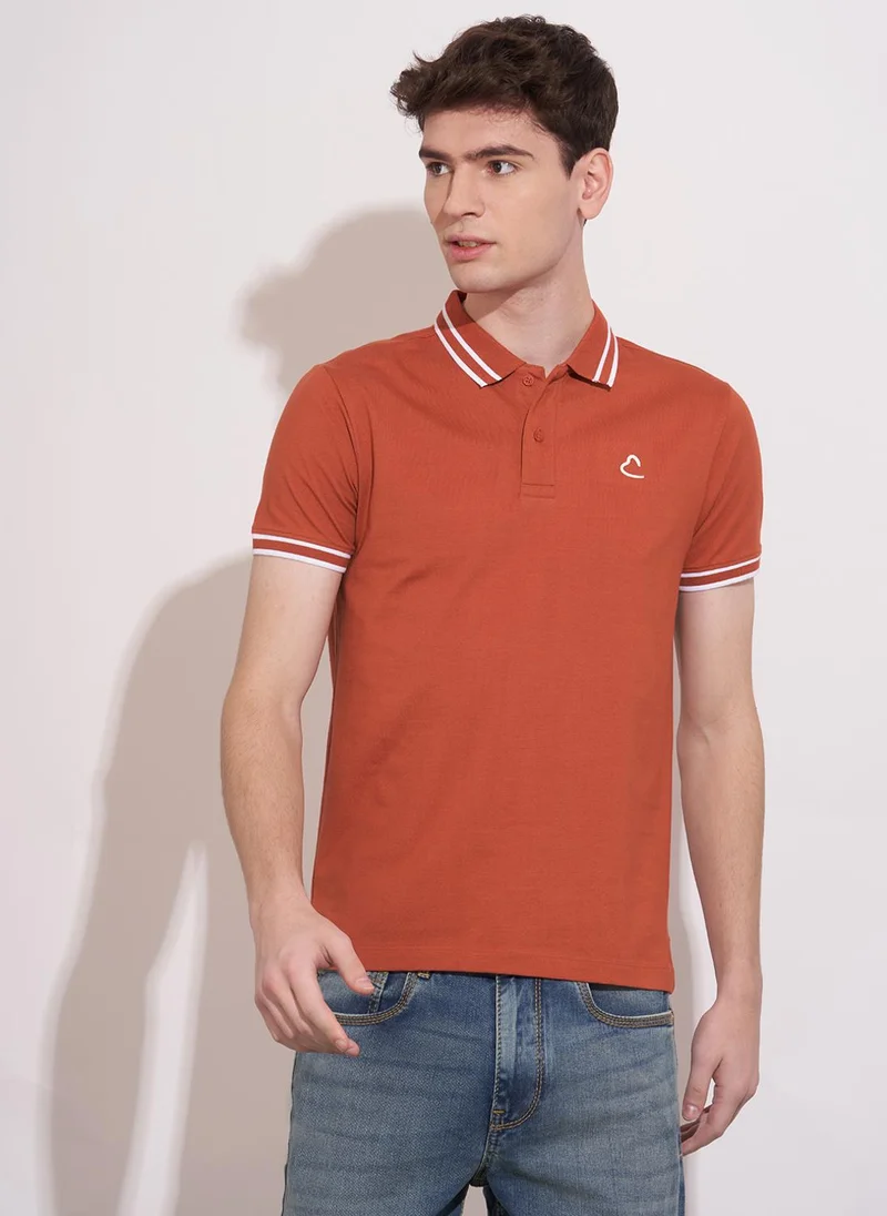Being Human Brand Logo Printed Polo Collar Regular Fit T-shirt