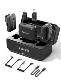 Saramonic Blink 500 B2+ Wireless Lavalier Microphone,4-in-1 Micro 2-Person Digital Wireless Microphone System far Cameras for iPhone Android iPhone15 Cameras Computers for Live Stream Vlog Interview
