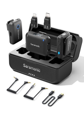 Saramonic Blink 500 B2+ Wireless Lavalier Microphone,4-in-1 Micro 2-Person Digital Wireless Microphone System far Cameras for iPhone Android iPhone15 Cameras Computers for Live Stream Vlog Interview