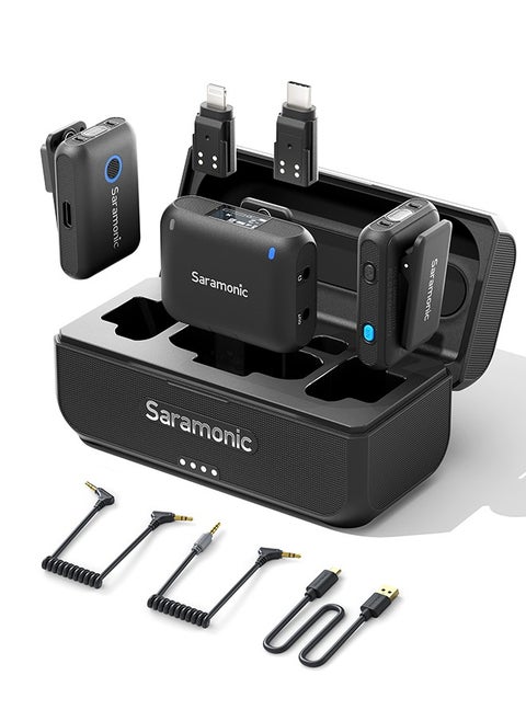 Saramonic Blink 500 B2+ Wireless Lavalier Microphone,4-in-1 Micro 2-Person Digital Wireless Microphone System far Cameras for iPhone Android iPhone15 Cameras Computers for Live Stream Vlog Interview