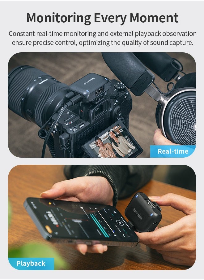 Saramonic - Saramonic Blink 500 B2+ Wireless Lavalier Microphone,4-in-1 Micro 2-Person Digital Wireless Microphone System far Cameras for iPhone Android iPhone15 Cameras Computers for Live Stream Vlog Interview - Image 1