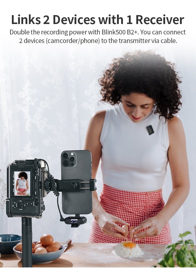 Saramonic - Saramonic Blink 500 B2+ Wireless Lavalier Microphone,4-in-1 Micro 2-Person Digital Wireless Microphone System far Cameras for iPhone Android iPhone15 Cameras Computers for Live Stream Vlog Interview - Image 1