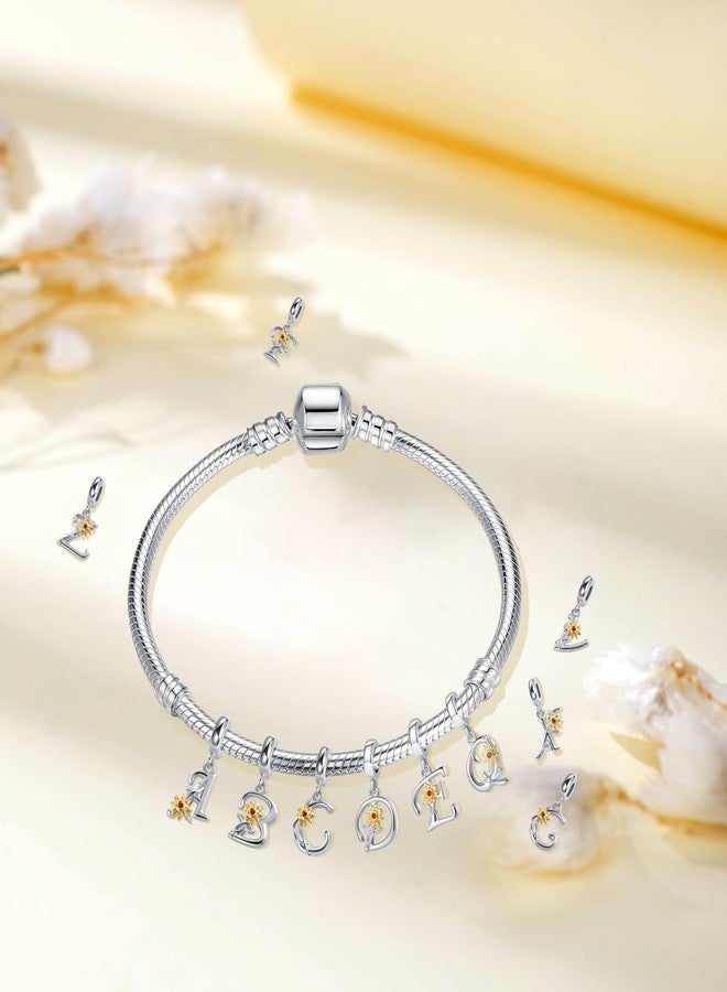 QeenseKc Initial D Sunflower Charm You are My Sunshine Letter Pendant Bead for Pandora Bracelet Necklace - Image 5