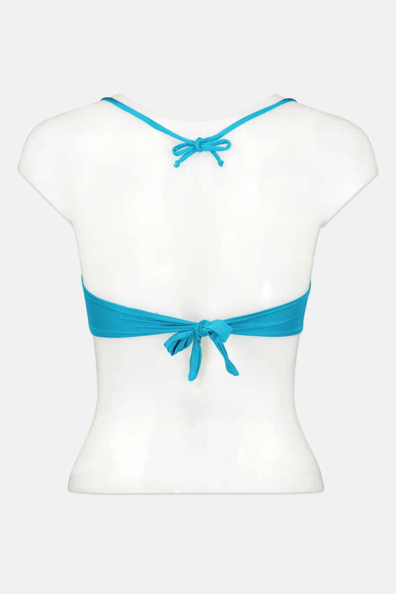 TWINSET Women Embellished Padded Bikini Top, Aquamarine - Image 2