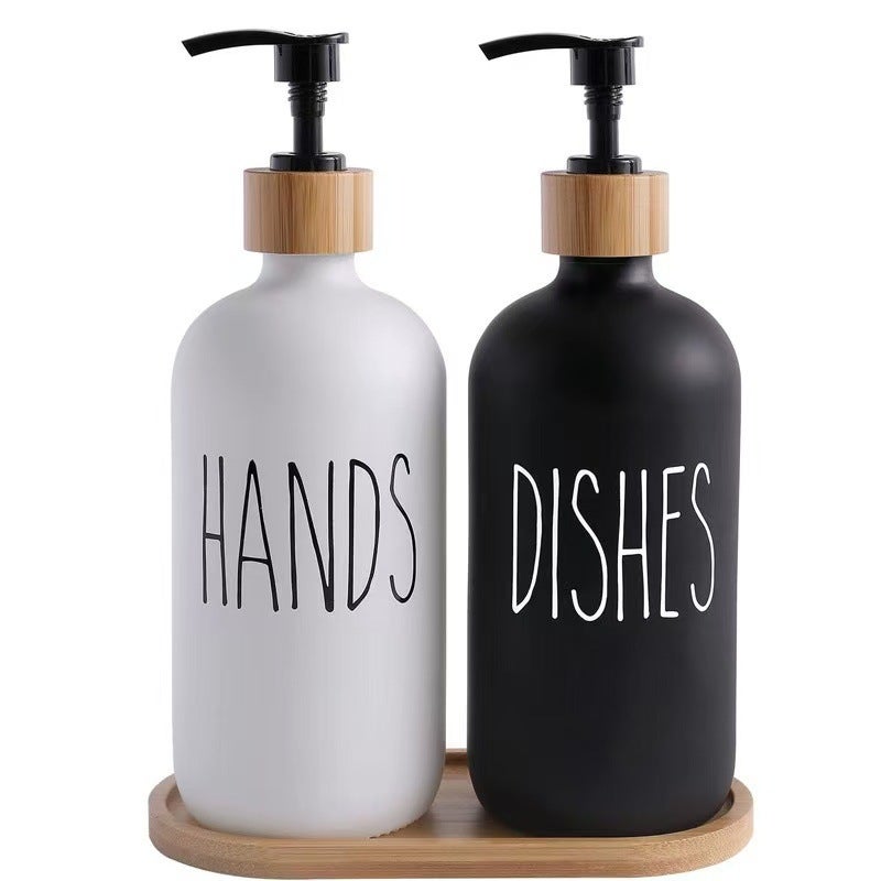 Glass Boston Hand Sanitizer Pump Bottle Black And White Dispensing Bottle Glass Bottle Soap Dispenser Shampoo Bottle - Image 4
