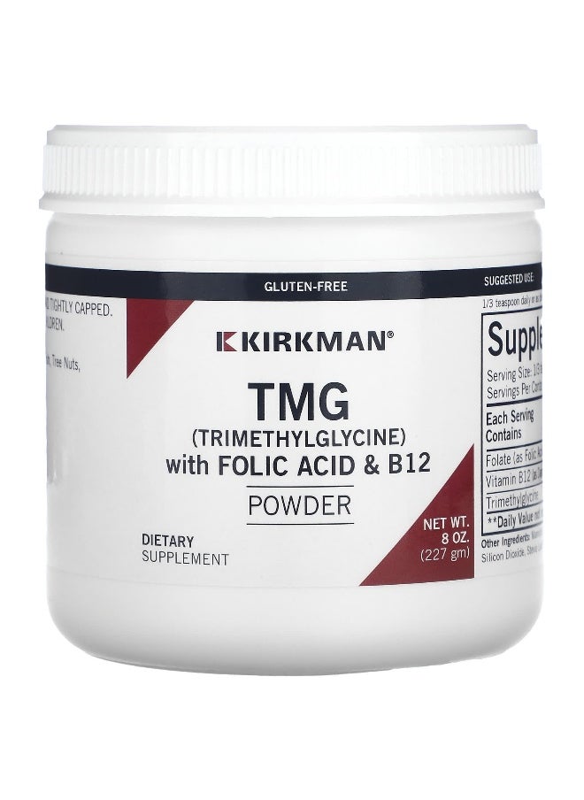 Kirkman Labs Kirkman Labs, TMG (Trimethylglycine) with Folic Acid & B12 Powder, 8 oz (227 g)  - Image 1
