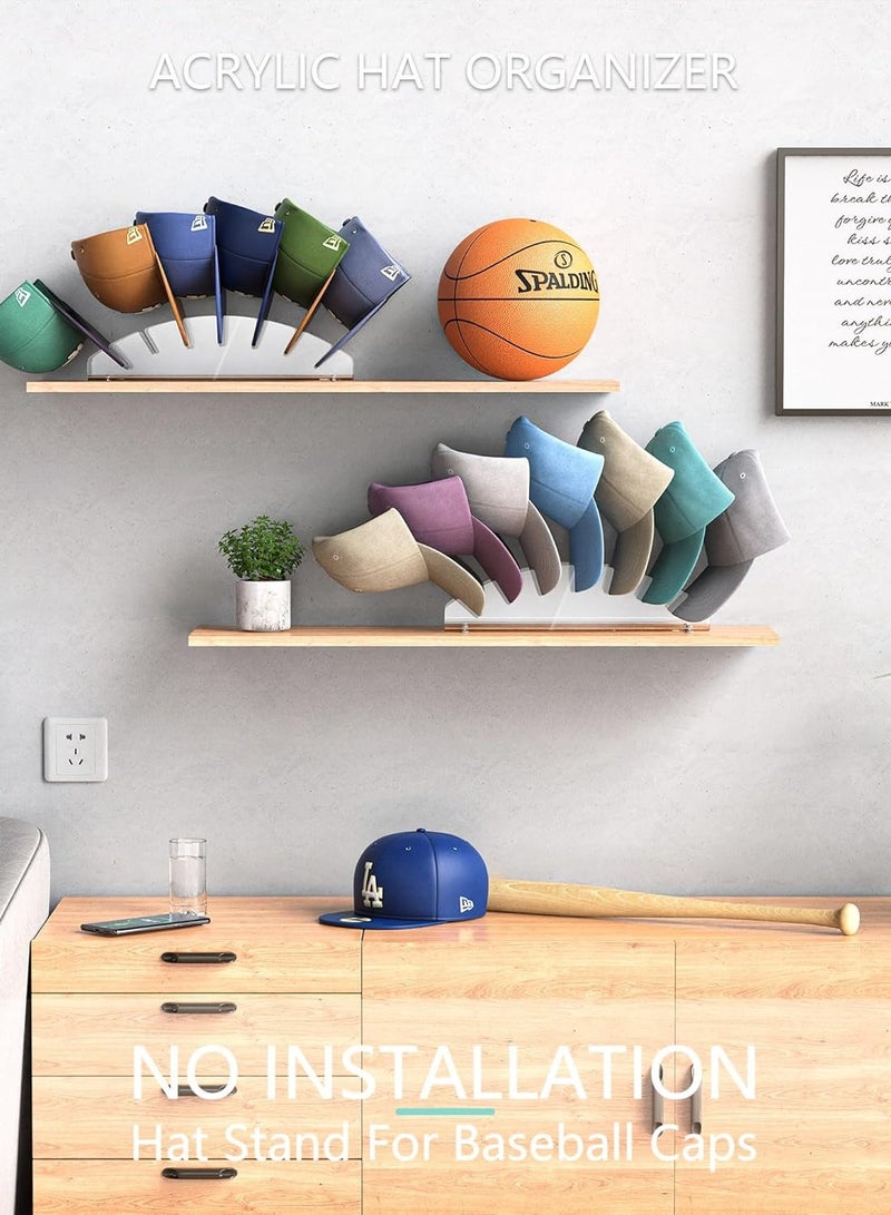 TPGP Hat Stand for Baseball Caps,Acrylic Hat Organizer for Baseball Caps Display Stand,No Install Hat Storage for Closet,Shelf,Tabletop,Office(Clear)  - Image 4