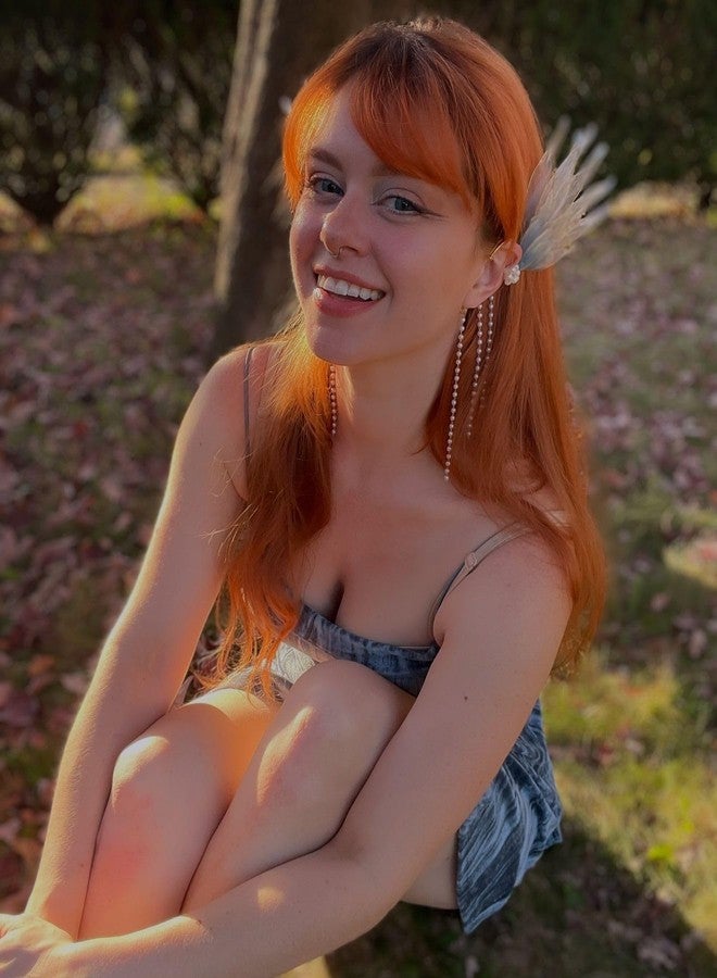 FRESHME Elf Ear Cuffs Mermaid - Fairy Ears Princess Blue Auricular Fins Earring with Pearl Tassel No Piercing Earrings Dress up Mermaid Christmas Halloween Renaissance Cosplay Party Costume Accessorie - Image 3