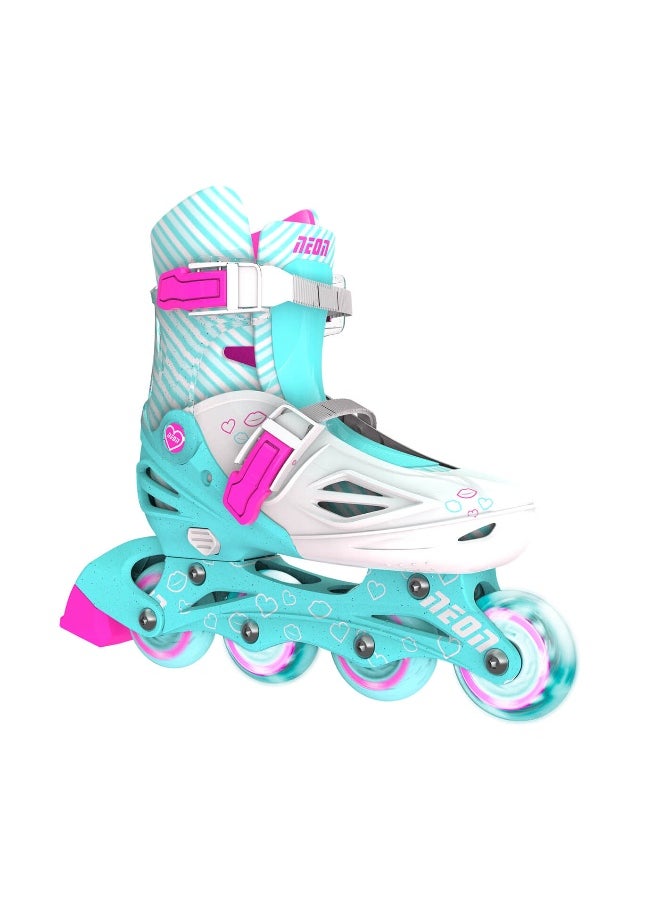 NEON 2-In-1 Combo Skates (Size 3-6, Teal)  - Image 1