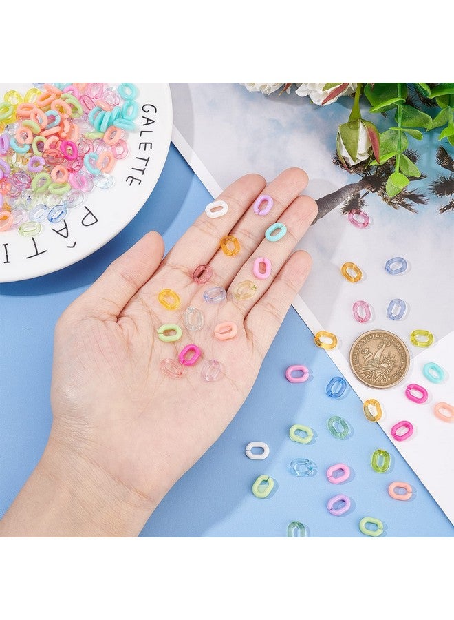 CHGCRAFT 600Pcs 15 Styles Transparent Opaque Acrylic Linking Rings Oval Quick Link Connectors for Earring Necklace Jewelry Eyeglass Chain DIY Craft Making - Image 3