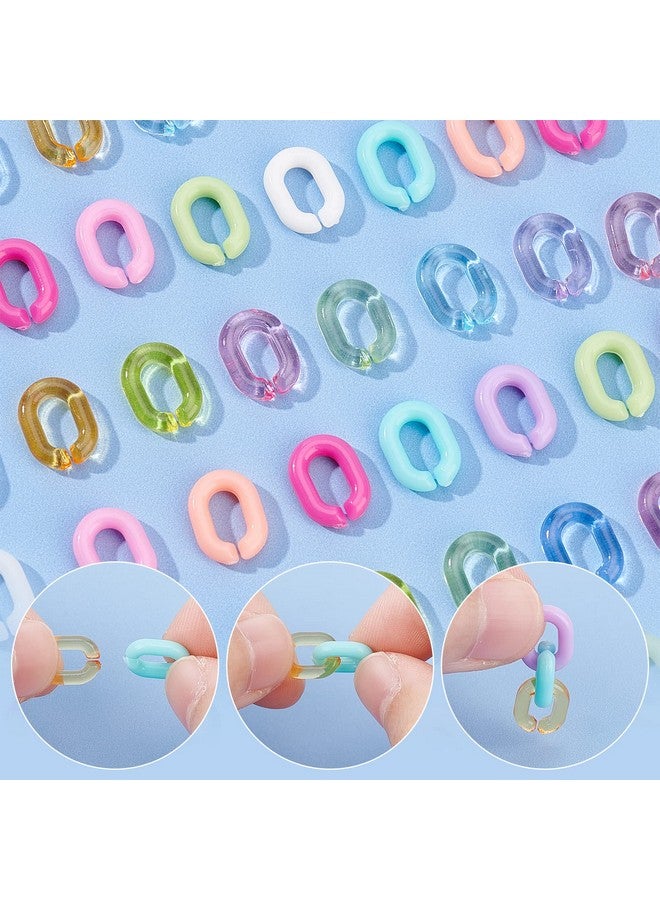 CHGCRAFT 600Pcs 15 Styles Transparent Opaque Acrylic Linking Rings Oval Quick Link Connectors for Earring Necklace Jewelry Eyeglass Chain DIY Craft Making - Image 4