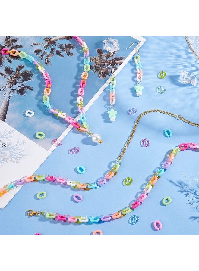 CHGCRAFT 600Pcs 15 Styles Transparent Opaque Acrylic Linking Rings Oval Quick Link Connectors for Earring Necklace Jewelry Eyeglass Chain DIY Craft Making - Image 5